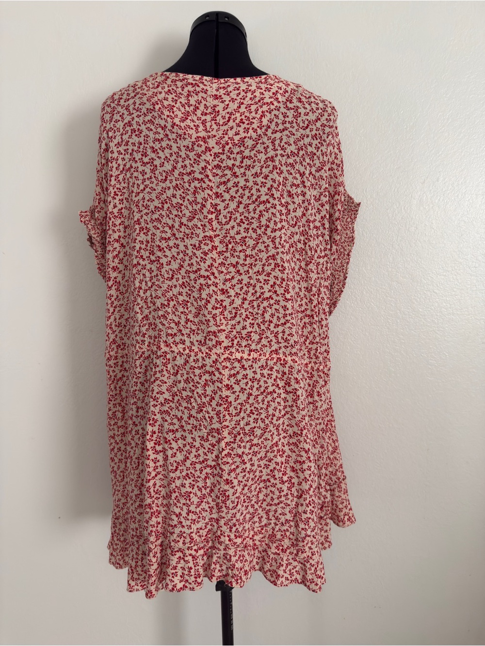 Free People One Fine Day Ditsy Floral Mini Dress Sz M Red Pockets - Picture 4 of 8